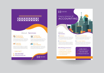 modern business and finance flyer poster design template. business and accounting services leaflet design. Bookkeeping solutions flyer design.