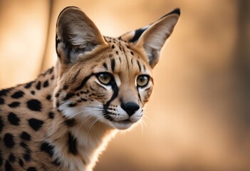 Fototapeta premium Serval Photography Stock Photos cinematic, wildlife, serval, Big Cat, for home decor, wall art, posters, game pad, canvas, wallpaper