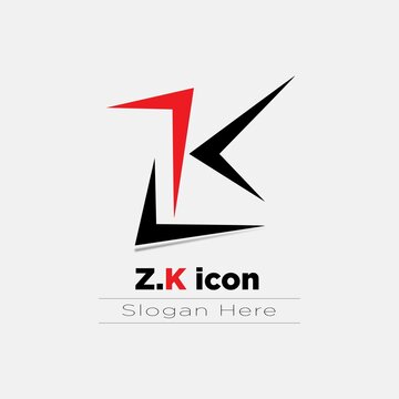ZK letter logo design on white background. ZK creative initials letter logo concept. ZK letter design.