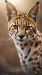 Naklejka na ściany i meble Serval Photography Stock Photos cinematic, wildlife, serval, Big Cat, for home decor, wall art, posters, game pad, canvas, wallpaper