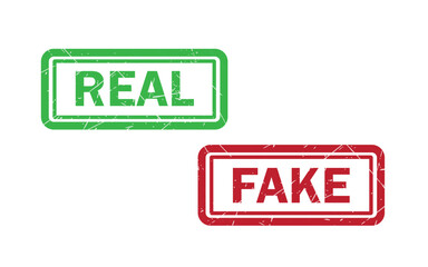 Real and fake stamp grunge vector