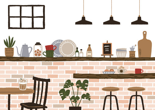 おしゃれなカフェのイラスト