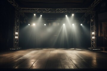 image of an empty stage with spotlights - obrazy, fototapety, plakaty
