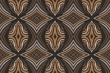 Ikat Damask Embroidery Background. Ikat Chevron Geometric Ethnic Oriental Pattern Traditional. Ikat Aztec Style Abstract Design for Print Texture,fabric,saree,sari,carpet.