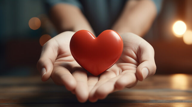 heart in hands HD 8K wallpaper Stock Photographic Image 