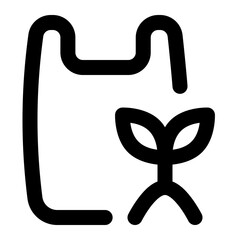 plastic bag line icon