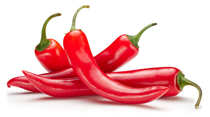 Clipping path isolated hot chili  peppers