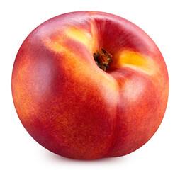 Ripe whole peach fruit isolated on white background