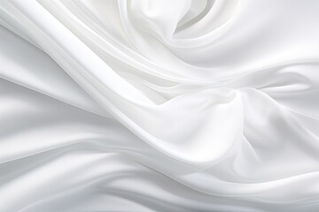Obraz premium Abstract White Cloth Background with Soft Waves: Capturing Movement and Fluidity
