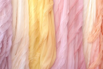 Chiffon Charm: Delicate Pink and Yellow Fabric Textures for Whimsical Backgrounds