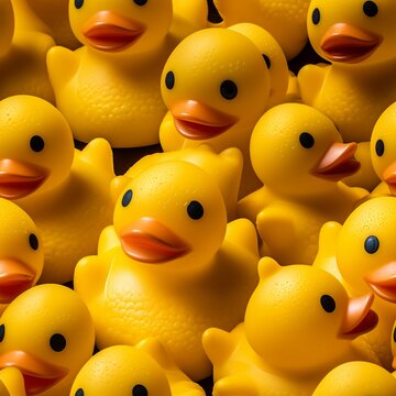 Detailed photograph of Rubber duck, seamless image