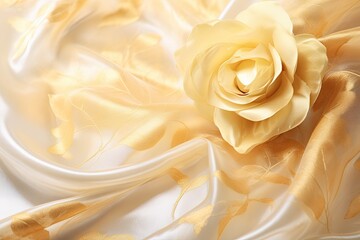 Golden Glimmer: Retro Style Silk - Luxurious Wedding Backgrounds