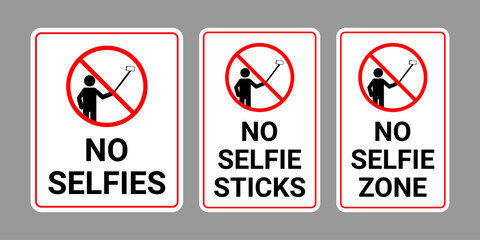 No selfie sign collection vector illustration