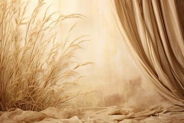 Golden Grains: Retro Sepia Silk - Vintage Wedding Backgrounds