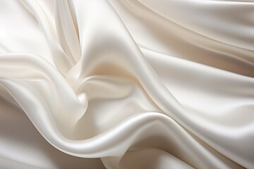 Ivory Illusion: Close-up White Satin for Subtle Background Designs