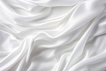 Obraz premium Luxurious Folds: Abstract White Satin Cloth Background in Wind