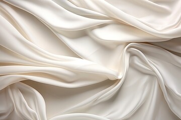 Obraz premium Luxurious Folds: White Satin Cloth Abstract Background
