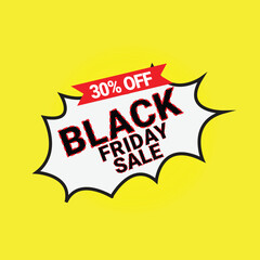 Black Friday Sale 30% Off Discount Tage. Vector Format. 