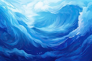 Oceanic Elegance: Blue Abstract Wave Background with Detailed Textures