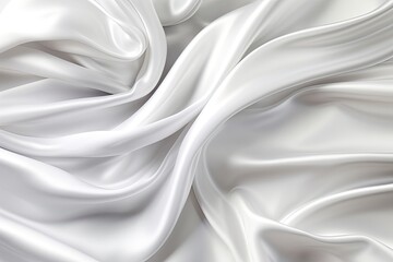 Obraz premium Panoramic White Gray Satin Texture: White Silver Silk Fabric Background with Soft Blur Pattern