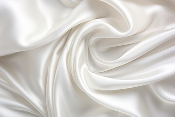 Pearl Pleats: Close-Up View of White Satin Fabric