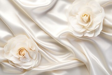Pearl Prestige: Luxurious White Silk or Satin for Wedding Backgrounds