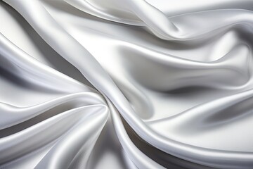 Platinum Panorama: White Gray Satin Fabric for a Grand, Luxurious Background