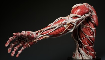 Obraz na płótnie Canvas Human Arm Anatomical Model for Medical Study and Education