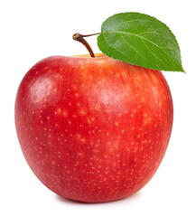 Fresh organic apple with leaves