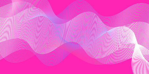 Modern pink and blue gradient flowing technology pattern wave lines. abstract pink background with lines. Dynamic wave pattern design and curve flow digital element Futuristic technology concept back.