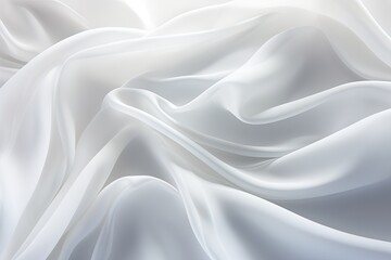 Silk Breeze: White Cloth Background with Soft Abstract Waves