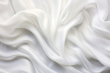 Silk and Waves: Soft Abstract Waves on White Cloth Background