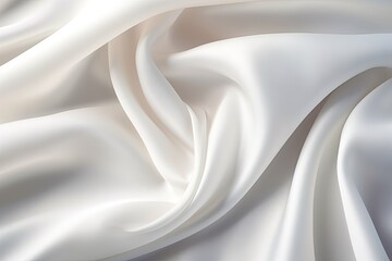 Obraz premium Silk Horizon: White Fabric Smooth Texture Surface Background