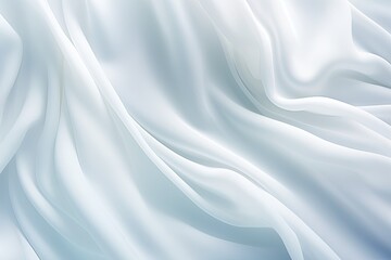 Silky Surf: Soft Abstract Waves on White Cloth Background