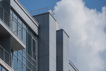 Facade of a modern residential building, building texture