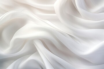 Obraz premium Soft Waves of White Cloth: Abstract Background