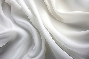 Soft Waves of White Cloth: Serene Abstract Background for Digital Images