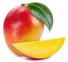 Fresh organic mango isolated clipping path