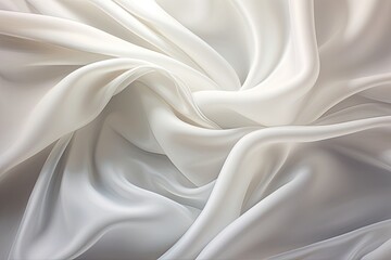 White Whispers: Soft, Subtle Close-Up of White Satin Background - obrazy, fototapety, plakaty