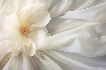 Obraz na płótnie Canvas White Whispers: Close-up White Satin for a Soft, Subtle Background