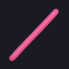 3d abstract y2k element line. Plastic colorful playful doodle shape. 3d vector render.
