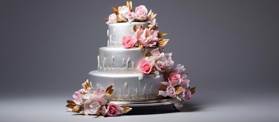 stunning silver wedding cake