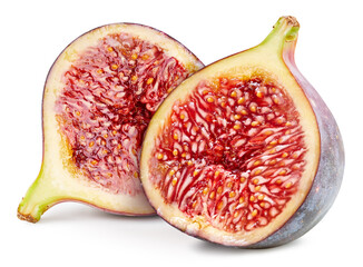 Ripe fig fruits on the white background