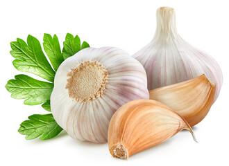 Garlic isolated on white background