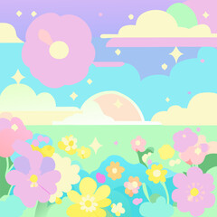 Fototapeta na wymiar spring background with flowers