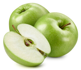 Fresh green apple isolated on white background
