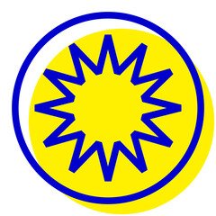 星、ギザギザを表す2色スタイルのアイコン