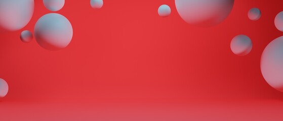 3d illustration rendering scene abstract background for merry xmas holiday decoration element, red wallpaper backdrop