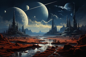 Alien Planet with two Moons