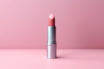 Versatile Elegance Lipstick Cosmetic Product on Pastel Background